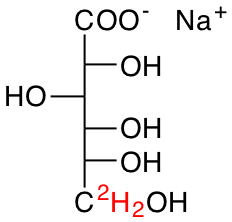 structure of D-[6,6'-2H2]gluconic acid, sodium salt
