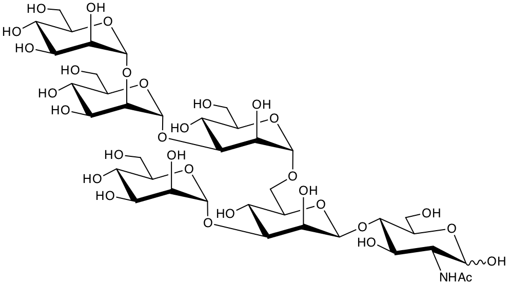 structure of Man(a2)Man(a3)Man(a6)[Man(a3)]Man(b4)GlcNAc