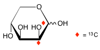 structure of D-[1,2-13C2]lyxose