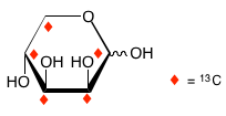 structure of D-[UL-13C5]lyxose