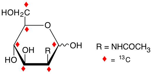 structure of N-acetyl-D-[UL-13C6]mannosamine
