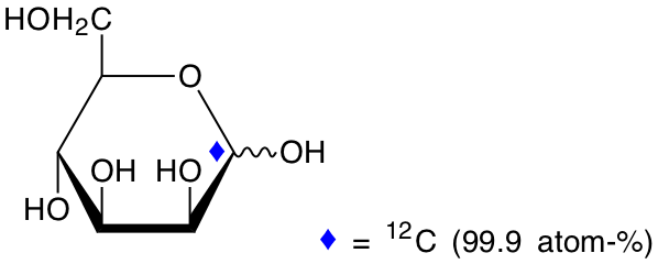 structure of D-[1-12C]mannose (13C depleted at C1)