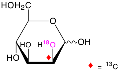 structure of D-[2-13C;2-18O]mannose