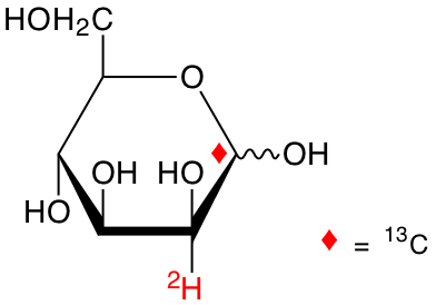 structure of D-[1-13C;2-2H]mannose