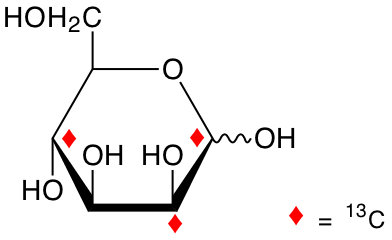 structure of D-[1,2,4-13C3]mannose