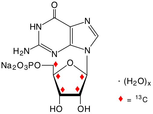 structure of [1',2',3',4',5'-13C5]guanosine 5'-monophosphate disodium salt hydrate