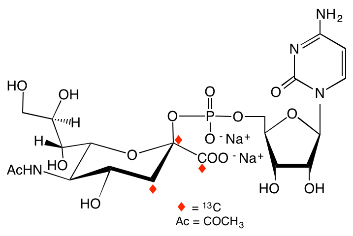 structure of CMP-[1,2,3-13C3]Neu5Ac