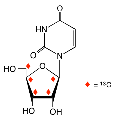 structure of [1',2',3',4',5'-13C5]uridine