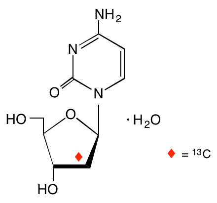 structure of [2'-13C]2'-deoxycytidine monohydrate