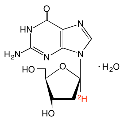 structure of [1'-2H]2'-deoxyguanosine monohydrate