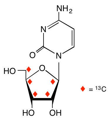 structure of [1',2',3',4',5'-13C5]cytidine