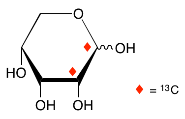 structure of D-[1,2-13C2]ribose