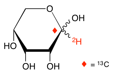 structure of D-[1-13C;1-2H]ribose