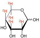 structure of D-[2,3,4,5,5'-2H5]ribose