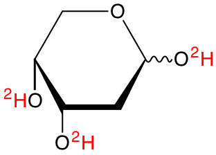 structure of 2-deoxy-D-[tri-O-2H]ribose
