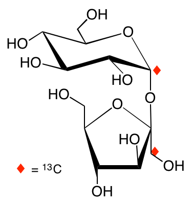 structure of [1-13Cfru;1-13Cglc]sucrose