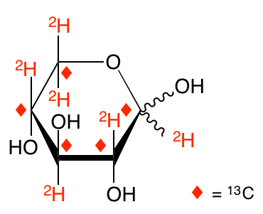 structure of D-[UL-13C5;UL-2H6]xylose